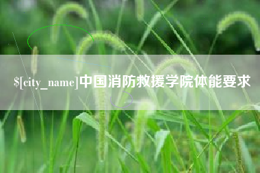 日照中国消防救援学院体能要求