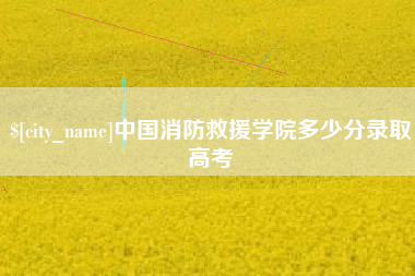 日照中国消防救援学院多少分录取高考