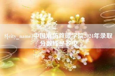 日照中国消防救援学院2024年录取分数线是多少