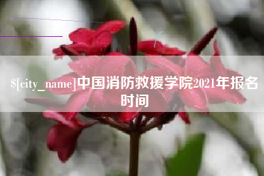 日照中国消防救援学院2021年报名时间