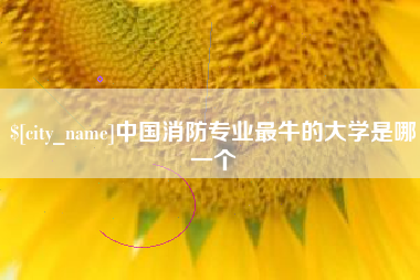日照中国消防专业最牛的大学是哪一个