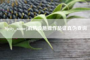 日照消防设施操作员证真伪查询