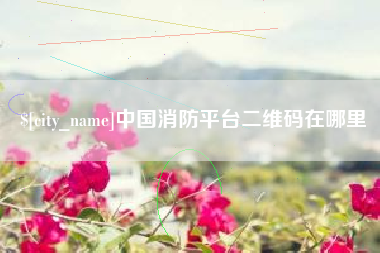 日照中国消防平台二维码在哪里
