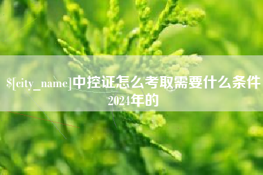日照中控证怎么考取需要什么条件2024年的