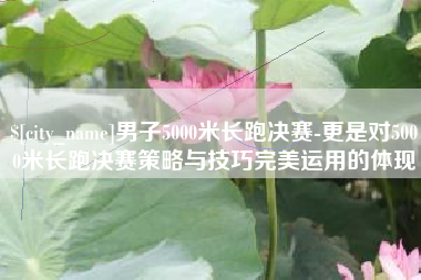 日照男子5000米长跑决赛-更是对5000米长跑决赛策略与技巧完美运用的体现