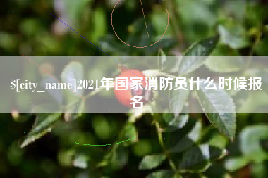 日照2021年国家消防员什么时候报名