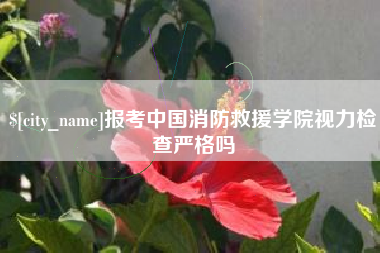 日照报考中国消防救援学院视力检查严格吗